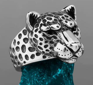 Prsten leopard - ocelový