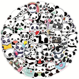 Set 62 samolepek panda 