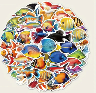 Set 50 samolepek ryba