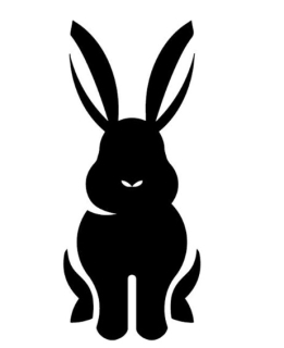 Samolepka (na auto, notebook) zajíc (černá) 3