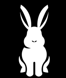 Samolepka (na auto, notebook) zajíc (bílá) 3