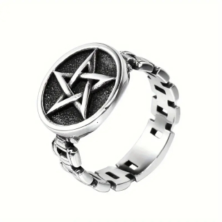 Prsten Supernatural - pentagram - ocelový (10)