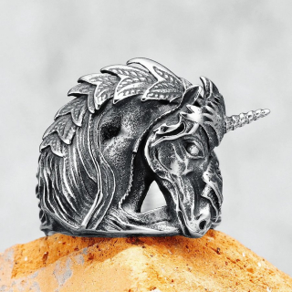 Prsten jednorožec - ocelový