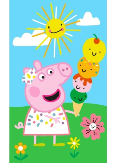 Ručník Prasátko Peppa se zmrzlinou (30 x 50 cm)