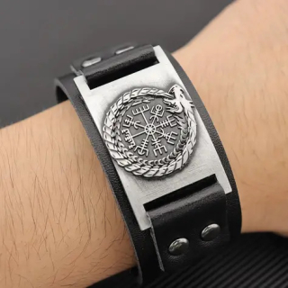Náramek viking - kompas - vegvisir (11) - drak