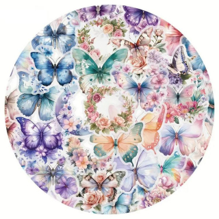 Set 50 samolepek motýl a květina