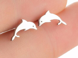 Náušnice delfín (ocel) 3
