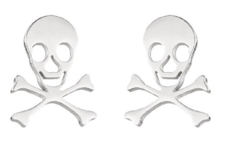 Náušnice lebka (ocel) st (2)