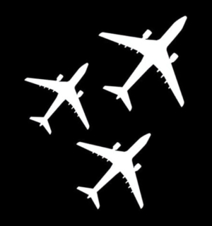 Samolepka (na auto, notebook) letadla (bílá)