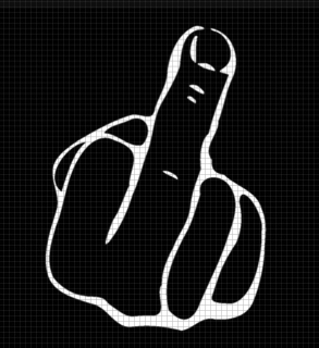 Samolepka (na auto, notebook) Fuck You - bílá