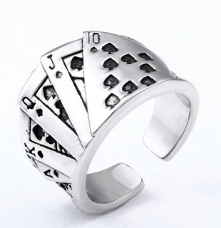 Prsten karty - ocelový