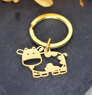 Klíčenka kráva (7) - ocelová - zl