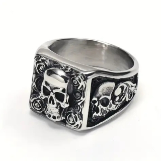 Prsten lebka - ocelový (13)