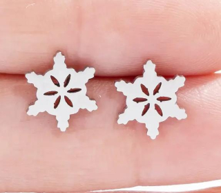 Náušnice vločka (ocel) 5