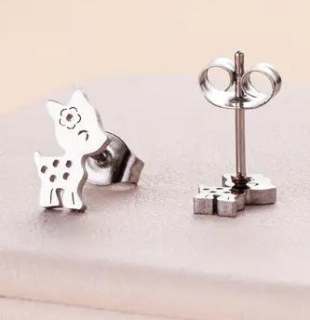 Náušnice srnečka (ocel) 2