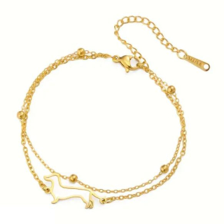 Náramek jezevčík (ocel) 3 - zl