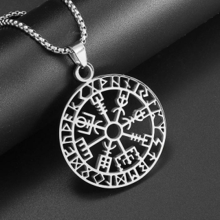 Řetízek Vegvísir - kompas (9) - ocelový