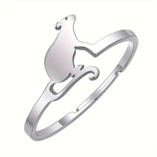 Prsten myš - ocelový 