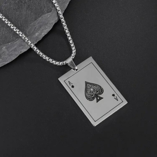 Řetízek karta - eso (ocelový)