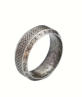 Prsten vikingské runy - ocelový (2)