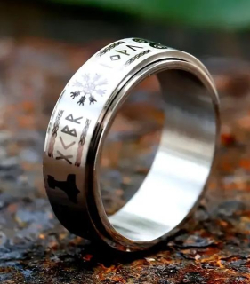 Prsten vikingské runy - ocelový (3)