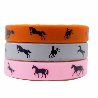 Gumový náramek kůň - šedá