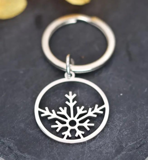 Klíčenka sněhová vločka (ocelová) 3