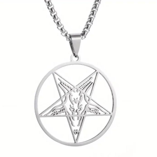 Řetízek pentagram s kozlem (ocelový) 2