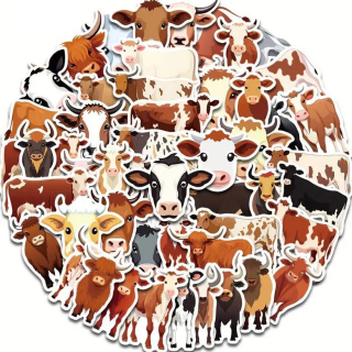 Set 50 samolepek kráva (3)