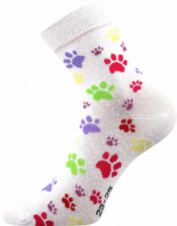 Ponožky zvířecí tlapičky (bílá) - dámské