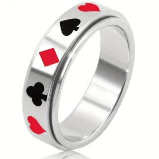 Prsten karta - ocelový (2)