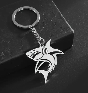 Klíčenka žralok - ocelová (3)