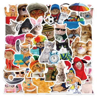 Set 50 samolepek kočka (11)