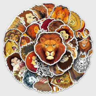 Set 50 samolepek lev