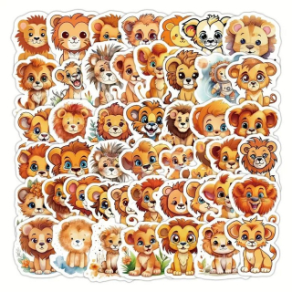 Set 50 samolepek lev (2)