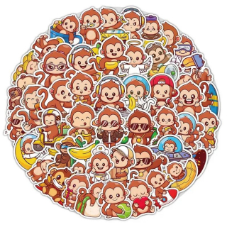 Set 50 samolepek opice