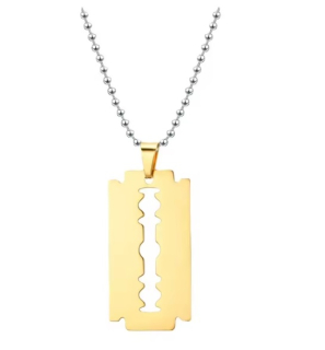 Řetízek žiletka (ocel) - zlatá