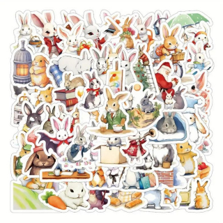 Set 50 samolepek zajíček králíček (2)