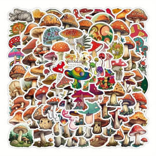 Set 100 samolepek houby