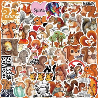 Set 50 samolepek veverka