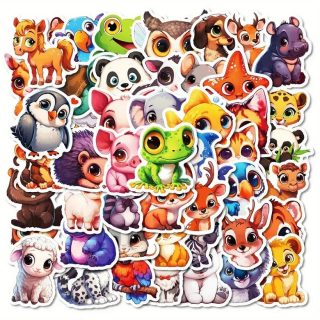 Set 50 samolepek zvířátka (6)