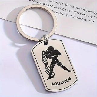 Klíčenka znamení zvěrokruhu - vodnář (8) - ocelová