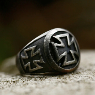 Prsten kříž (ocelový) 8