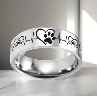Prsten tlapka a srdce (ocelový) 3