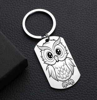 Klíčenka sova (ocelová) 2