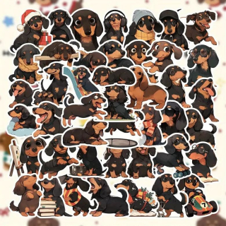 Set 55 samolepek jezevčík