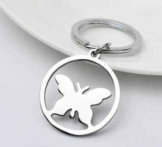 Klíčenka motýl (ocelová)