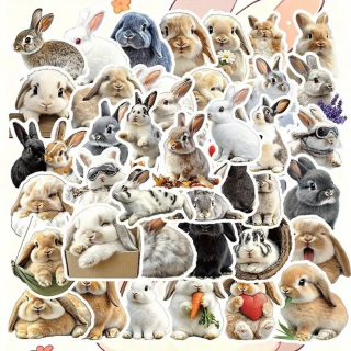 Set 55 samolepek zajíček králíček