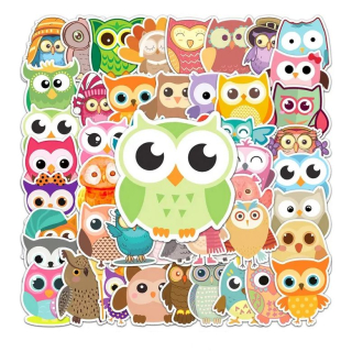 Set 50 samolepek sova (3)