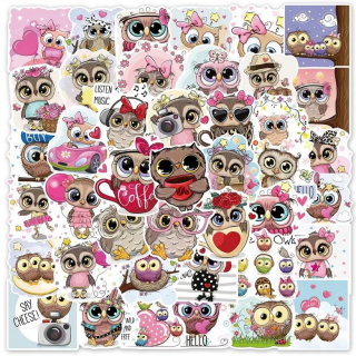 Set 50 samolepek sova (4)